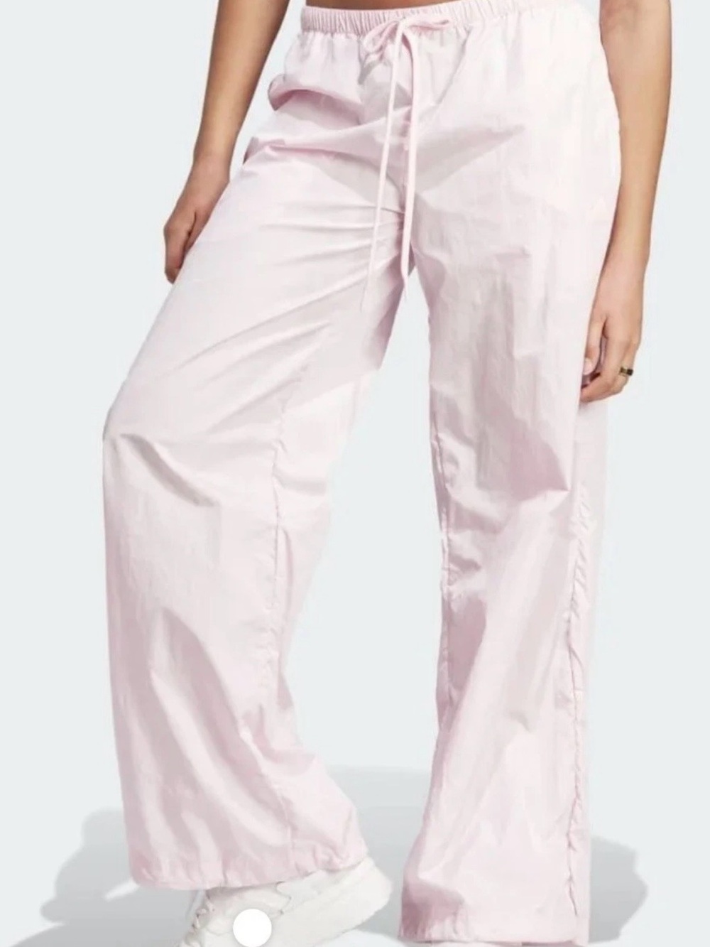 adidas Light Pink Wide-Leg Drawstring Pants